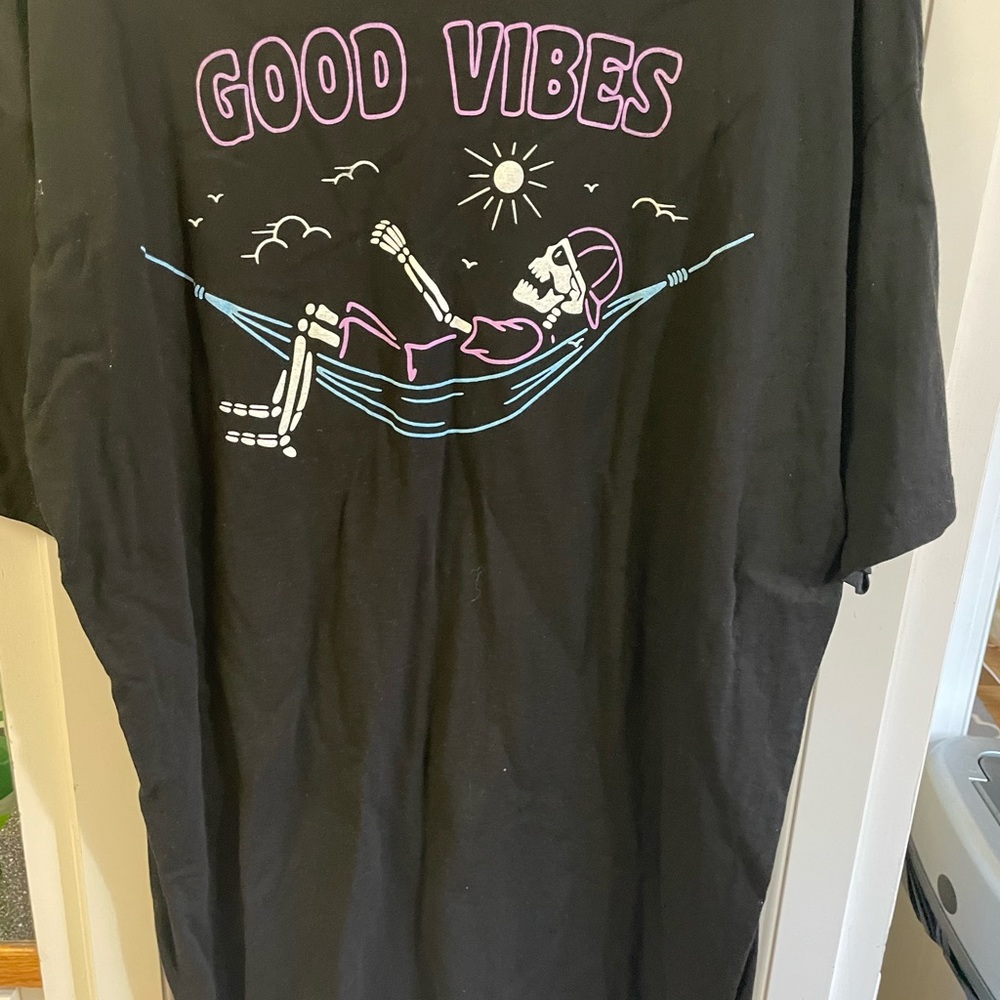 Mens Good Vibes skeleton tshirt XXL